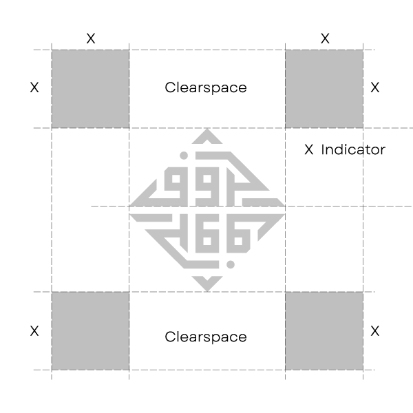 Haroof logo construction grid and clear space
