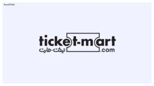 Ticket-Mart.com logo design showing English wordmark and Arabic wordmark تيكت-مارت