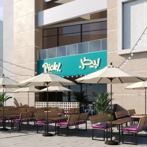 Pickl branding environment showing how the Arabic logo fits within the global brand identity copy